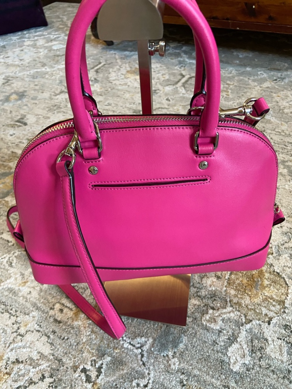 Coach 2017 Pink Leather Mini Sierra Satchel F57555 - Picture 5 of 9